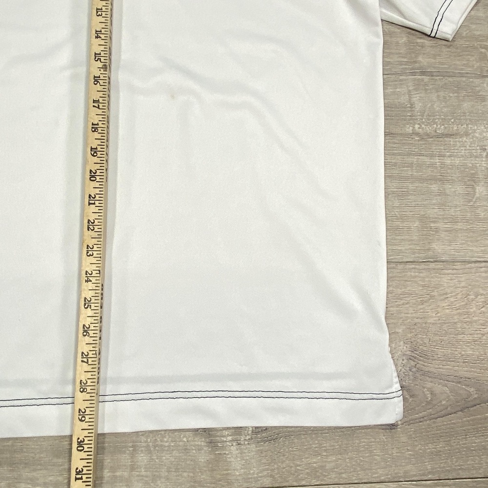 FootJoy Polo Shirt Mens Medium White Athletic Fit Golf Performance‎ Stretch - Picture 10 of 11